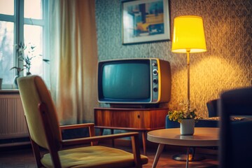 Cozy living room with a TV and a comfortable chair for relaxation