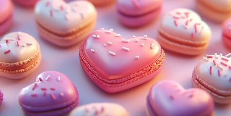 Obraz premium Group of heart-shaped cookies