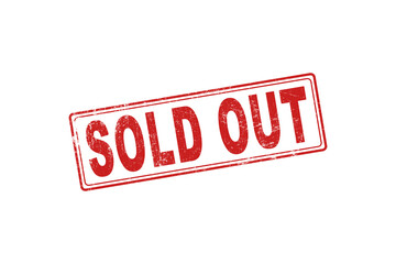 SOLD OUT red rubber stamp over a white background.