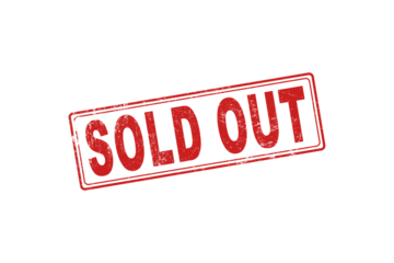 SOLD OUT red rubber stamp over a white background.