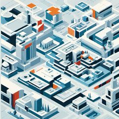 isometric view of a city birds eye view vector