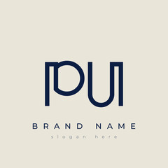 P and U logo design. PU abstract Letters Logo Monogram. This logo design is the process of creating a visual symbol that represents a brand, company, or individual.
