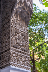 Morocco, Marrakech. Bahia Palace detail.