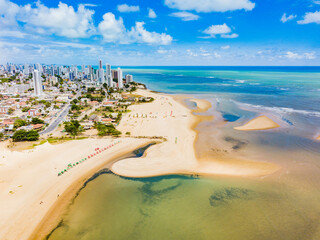 Jaboatão dos Guararapes, Pernambuco - Aerial view of Barra da Jangada beach - Clear water beach...