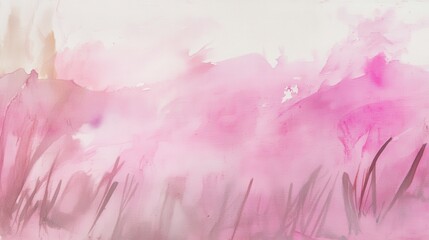 A Delicate Abstract Landscape in Soft Pink Hues: A Dreamlike Impressionistic Painting