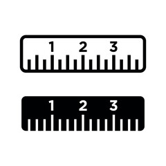 Ruler icon. Designation of dimensions or dimensions. Measurement or drawing attribute. Mathematical or geometrical symbol. Web icon.