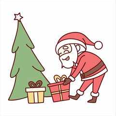Christmas day drawing Santa  vector design.