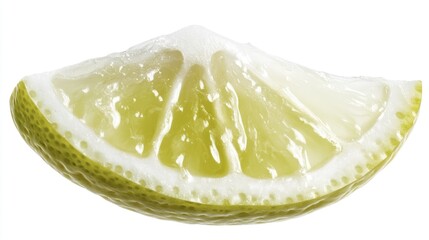 Fresh cut lime slice against a clean white background