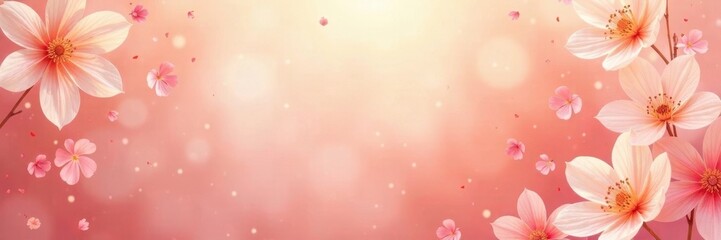 Dreamy peach gradient, translucent floral mandala overlay , color, flower