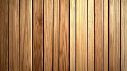 Fototapeta premium Natural wooden plank wall with vertical patterns and warm tones