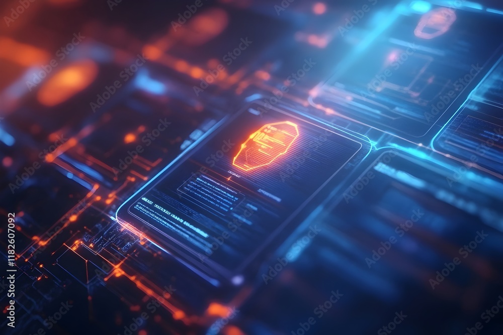 Poster abstract futuristic technology interface background digital hud
