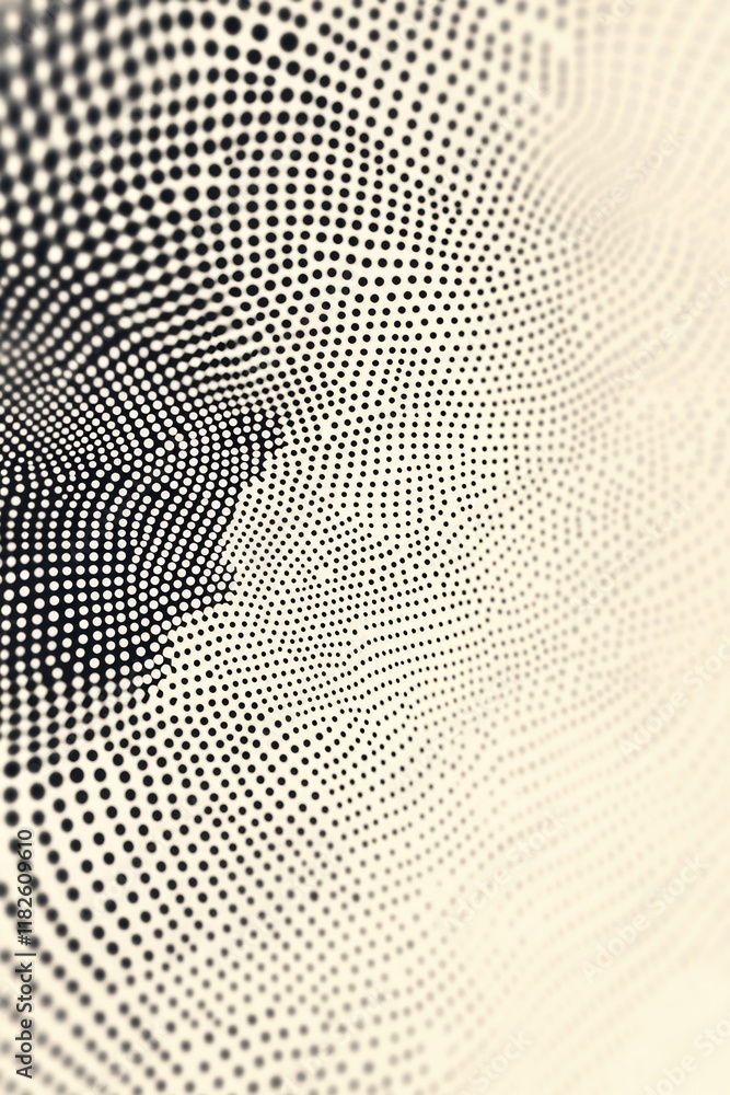 Poster a simple design featuring a circular pattern in black and white tones