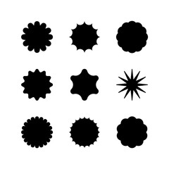 Star icon collection.Black stars icon set. Sparkle star icon set.