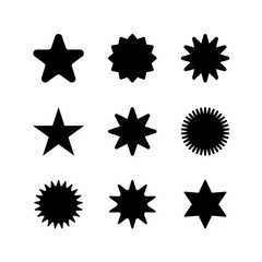 Star icon collection.Black stars icon set. Sparkle star icon set.