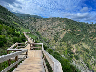 Barranco do Demo Boardwalk Over Rolling Hills, Algarve, Portugal