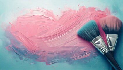 Colors mixing palette with brush and text space below