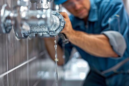 Plumber Repairing Bathroom Pipe for Maintenance of Plumbing