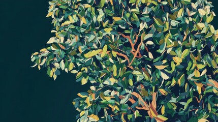 Stunning Abstract Botanical Art: A Vibrant Celebration of Nature's Colorful Foliage