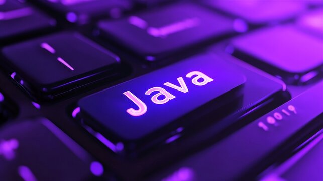 Java isolated on purple keyboard button abstract illustration