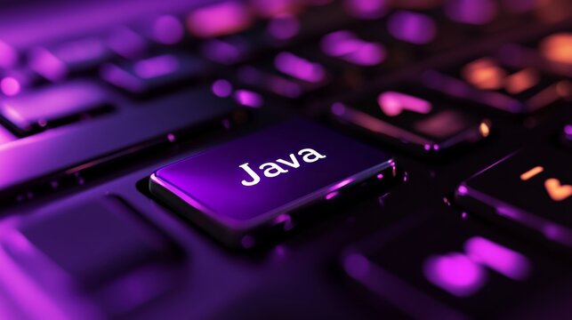 Java isolated on purple keyboard button abstract illustration