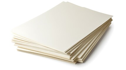 Stack of blank paper sheets isolated on white background