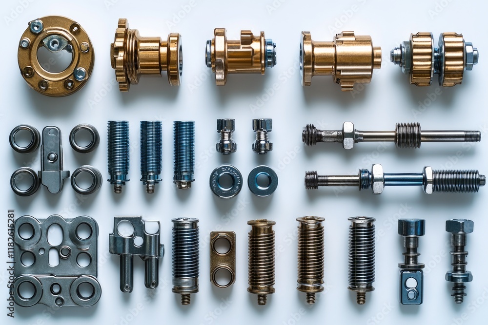 Poster a collection of different bolt and nut types, useful for diy projects or showcasing hardware options