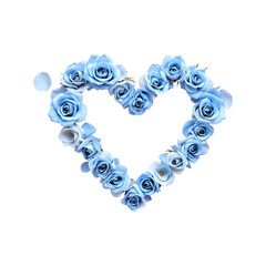 Obraz premium Valentine's day rose flowers heart shape with the isolated on transparent background. 