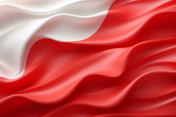 Obraz premium Flag of poland flowing in the wind, polish national symbol waving