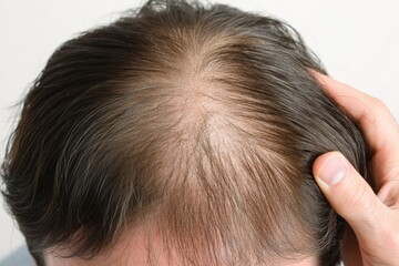 Fototapeta premium A close-up shot of a person's hair after a successful transplant procedure