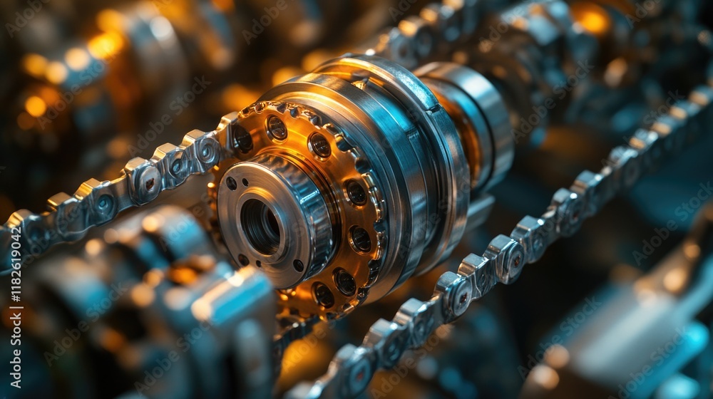 Poster a detailed look at the inner workings of a machine with gears and mechanisms