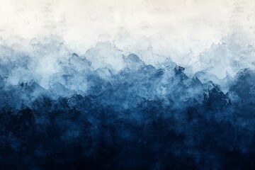 Obraz premium Deep blue watercolor painting fading to white, creating a beautiful abstract gradient