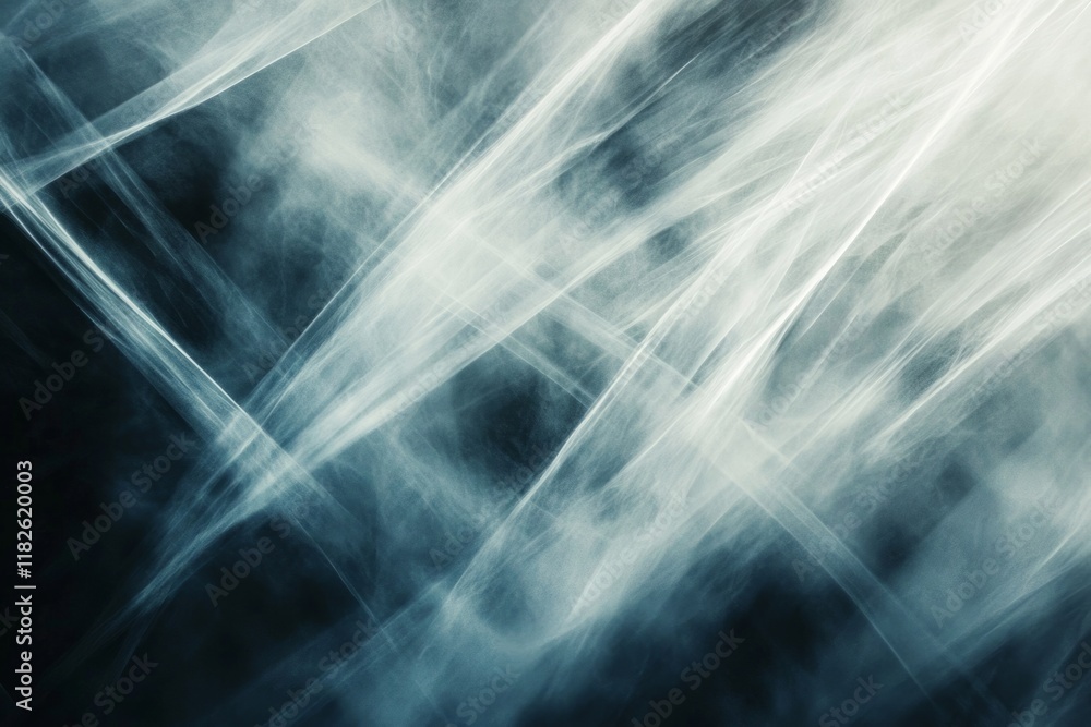 Aufkleber smoky white lines intersecting on a dark background create an abstract composition, ideal for backgr