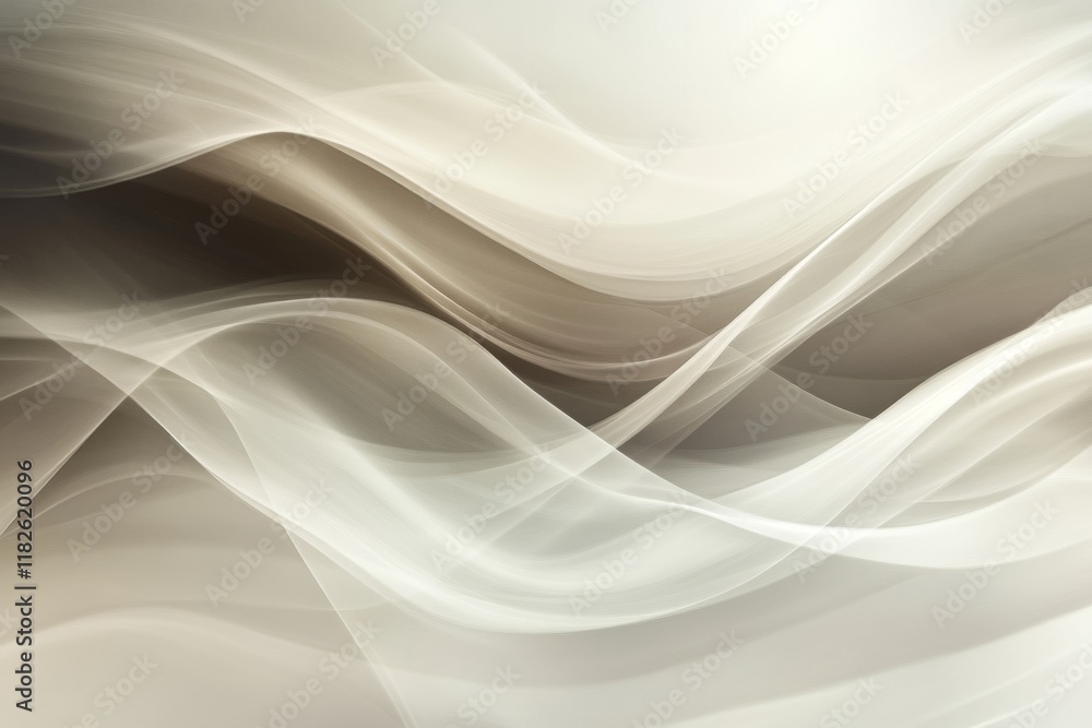 Poster soft beige waves creating an elegant and smooth background