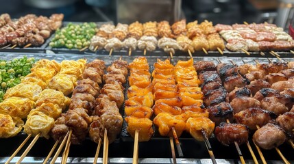 Street Food Delights: Grilled Skewers at Night Market