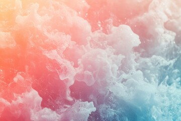 Fototapeta premium Soft pastel colored sea foam creating abstract shapes with a gradient from yellow to pink to blue