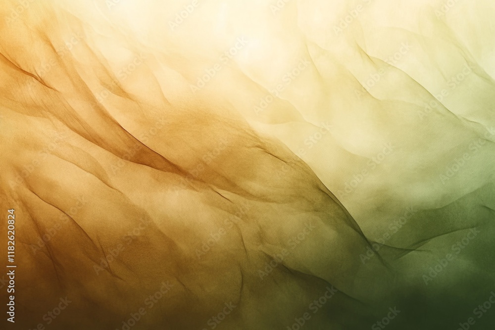 Poster golden green fabric flowing and creating smooth waves, perfect for an abstract background