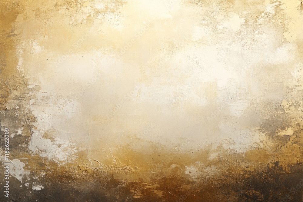 Poster gold and white brushstrokes blend on textured canvas, creating an elegant backdrop for design projec