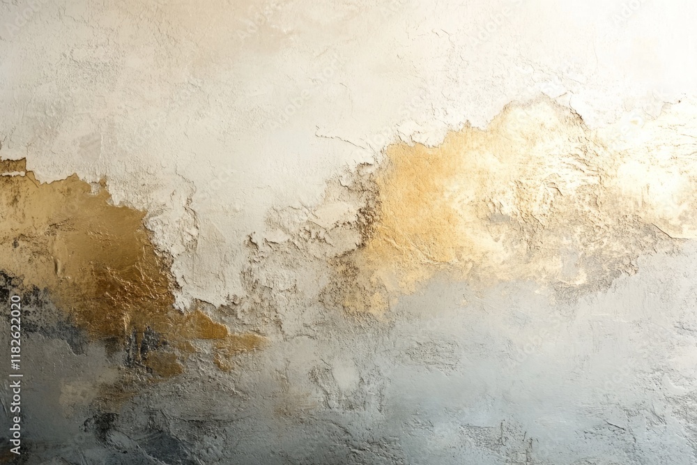 Poster gold and grey textured wall creating an abstract background with a luxurious and elegant atmosphere