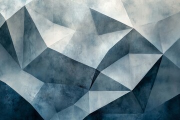 Geometric shapes creating a captivating low poly background with a beautiful gradient of blue shades