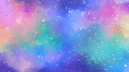 Fototapeta premium Stunning Pastel Watercolor Galaxy Painting: A Dreamy Cosmic Background