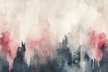 Pink, gray and black watercolor paint creates an abstract textured background