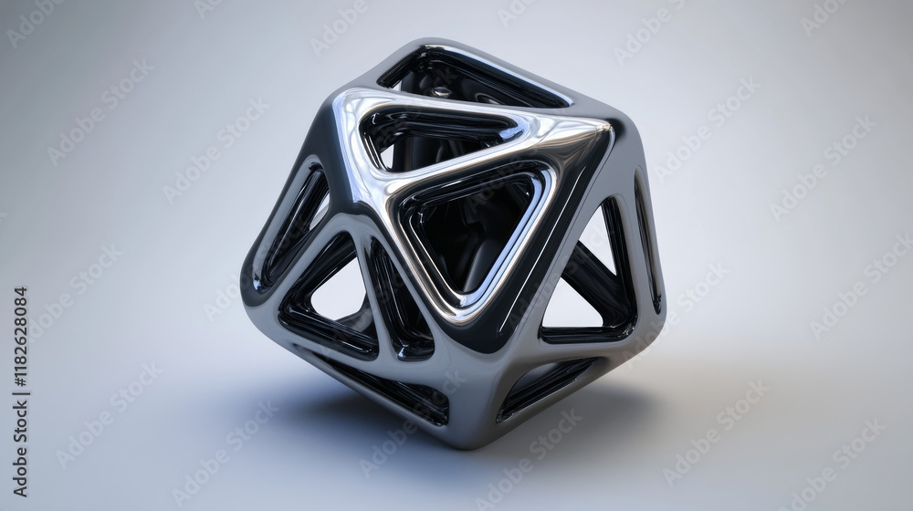 Aufkleber the hologram of the dice. dice of polygons, triangles of points, and lines. dice is a low-poly compo
