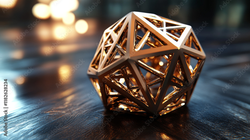 Aufkleber the hologram of the dice. dice of polygons, triangles of points, and lines. dice is a low-poly compo
