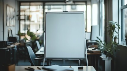 Corporate Office with Empty Whiteboard