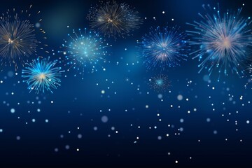 Bright fireworks exploding in the night sky during a celebration