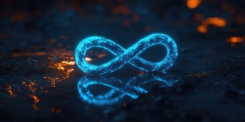 Blue Infinity Symbol on Water