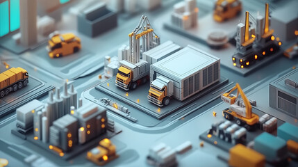 Hologram product management. Product management made of polygons, triangles, dots, and lines. Low-poly product management structure of connections. Technology concept vector.