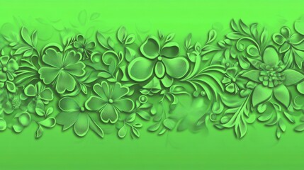 Fototapeta premium Stunning Green Floral Embossing Design