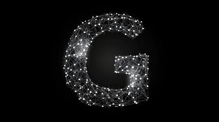 The letter G consists of points, lines and triangles. Vector illustration