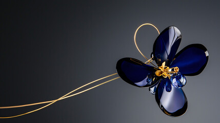 Fototapeta premium artisanal blue flower jewelry, premium stone placement